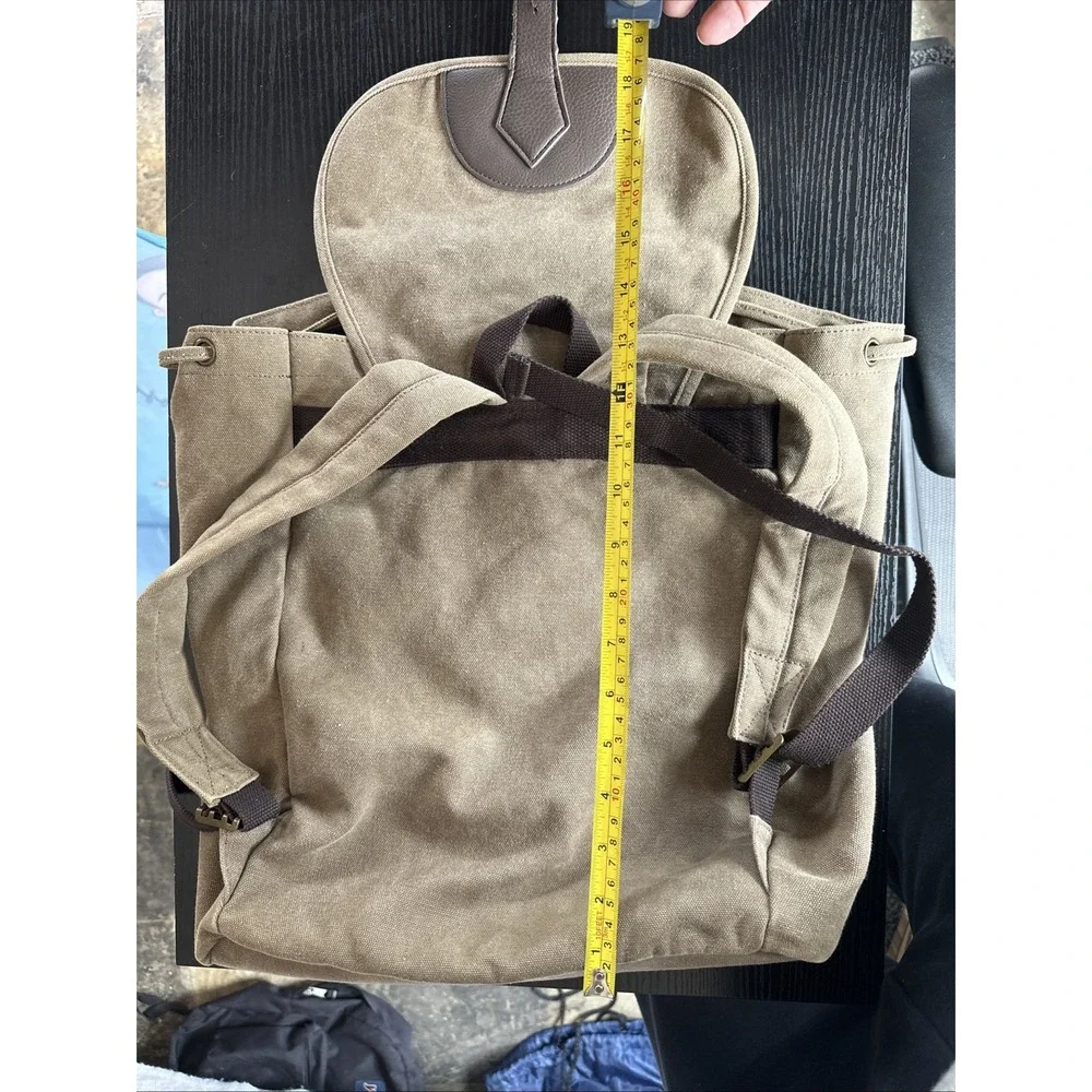 Gootium Canvas Rucksack Backpack Bag Drawstring Buckle Close Messenger‎ Outdoor